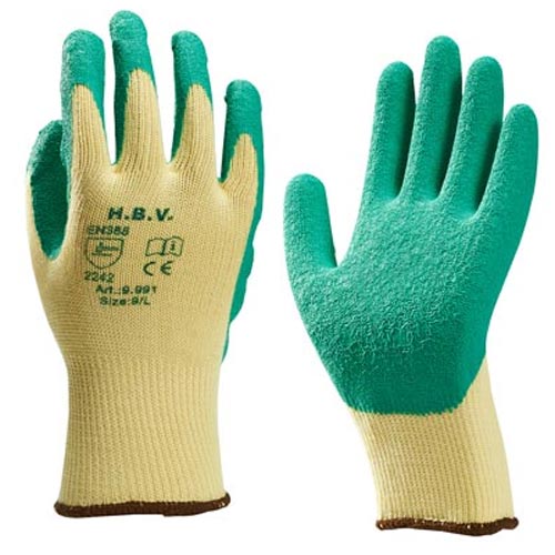 Werkhandschoen groen/geel