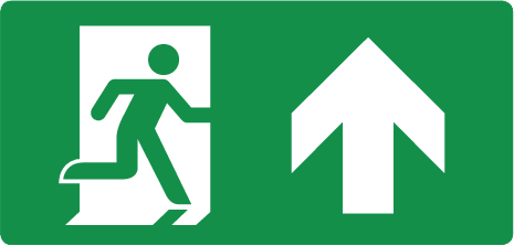 Pictogram Nooduitgang Rechtdoor - bordje vlak 15 x 30 cm