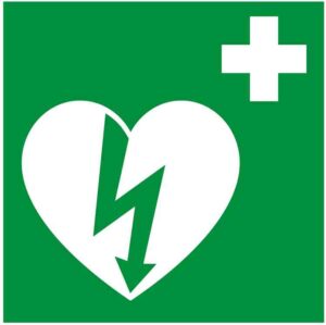 Pictogram AED -bordje vlak 20x20cm
