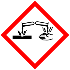 Pictogram Corrosieve Stoffen- Sticker Vinyl 25x25cm