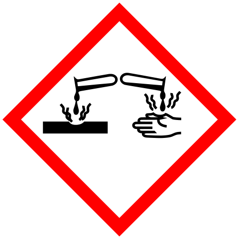 Pictogram Corrosieve Stoffen- Sticker Vinyl 25x25cm