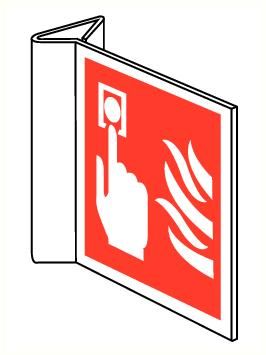 Pictogram Handbrandmelder - bordje haaks 20x20cm