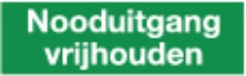 Pictogram Nooduitgang vrijhouden - bordje vlak 50x20cm