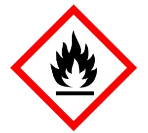 Pictogram Ontvlambare Stoffen- Sticker Vinyl 25x25cm