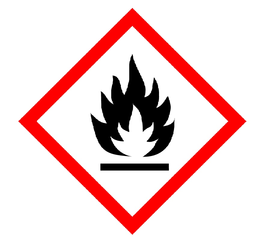 Pictogram Ontvlambare Stoffen- Bordje 25x25cm