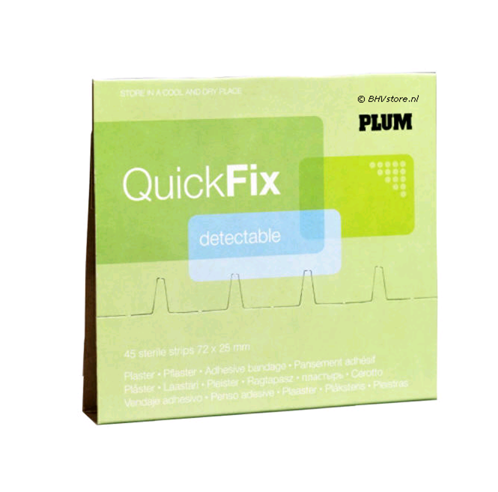 Navulling PLUM QuickFix Pleisterdispenser - detecteerbaar 45 pleisters