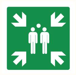 Pictogram Verzamelplaats - bord vlak 40x40cm
