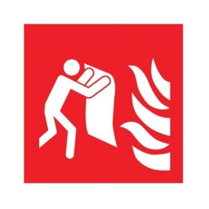 Pictogram Blusdeken/vlam - bordje vlak 20x20cm