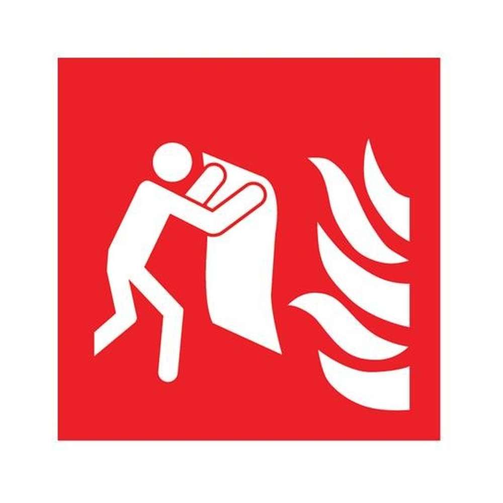 Pictogram Blusdeken/vlam - bordje vlak 20x20cm