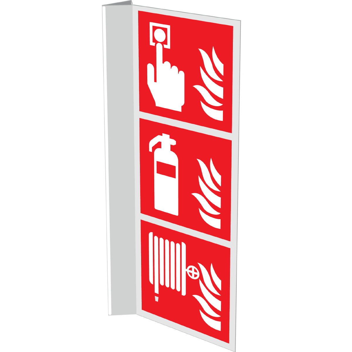 Combinatie Pictogram Brandmelder-Blusser-Haspel Haaks 20 x 60 cm